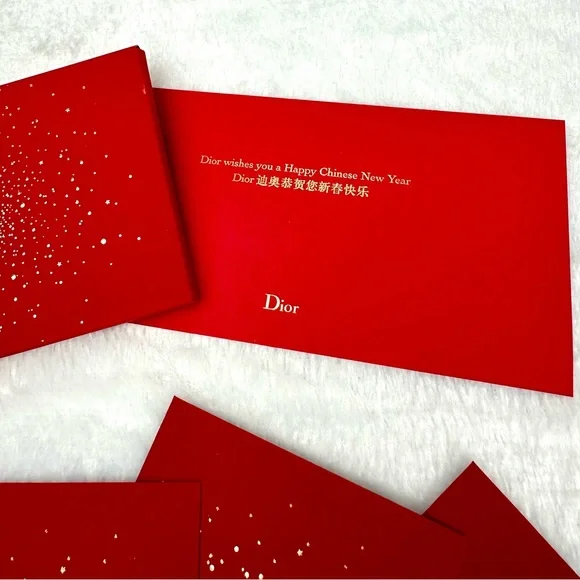 DIOR envelopes red and gold original box Lunar New Year Chinese New Year! NEW - Picture 2 of 7